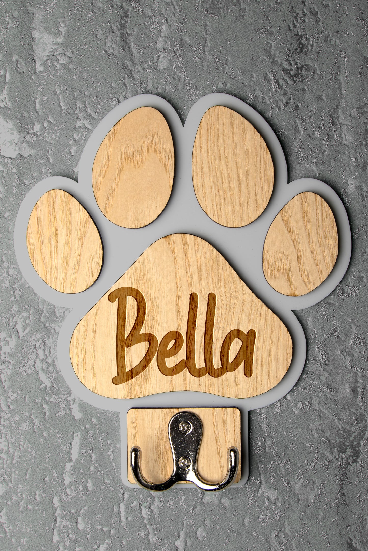 Personalised Paw Shaped Dog Lead Holder 🐾