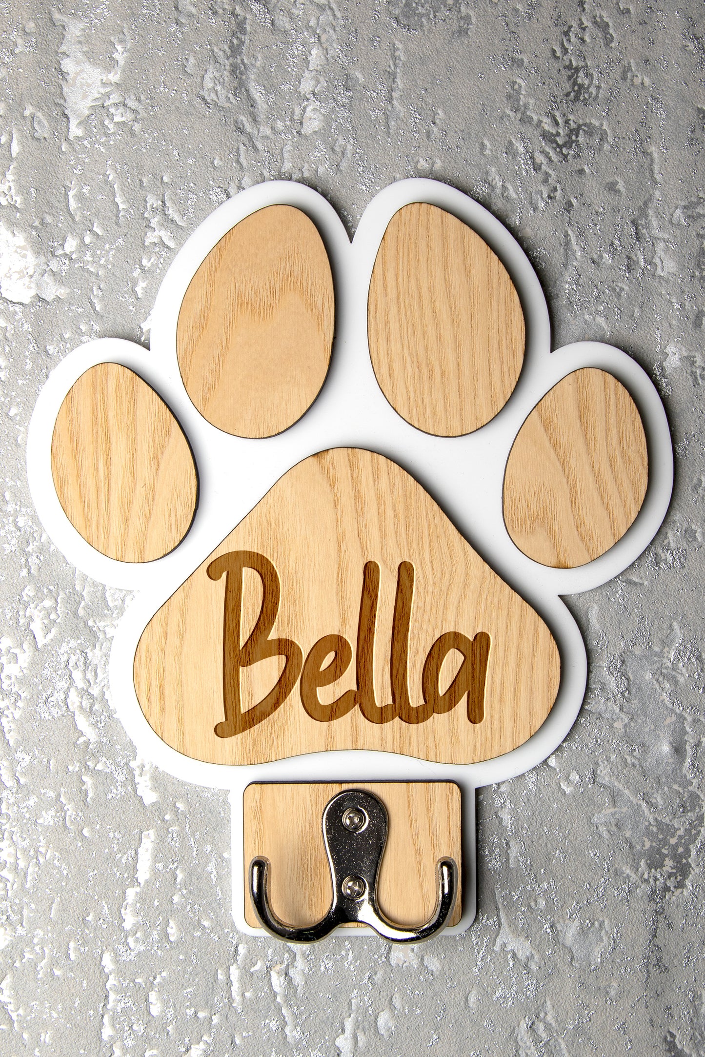 Personalised Paw Shaped Dog Lead Holder 🐾