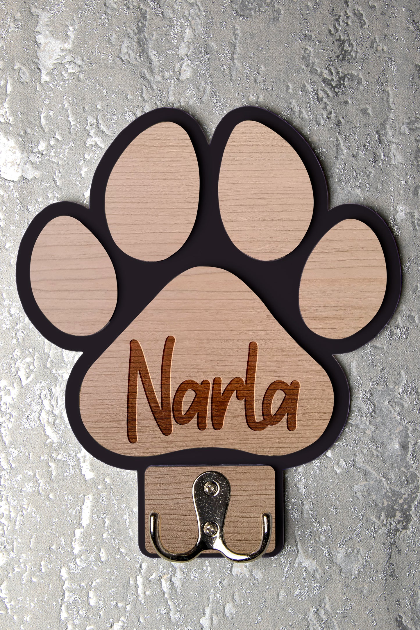 Personalised Paw Shaped Dog Lead Holder 🐾