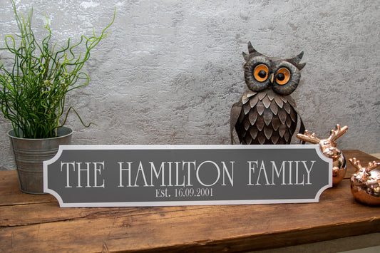 Acrylic Railway Style Sign with Your Family Name