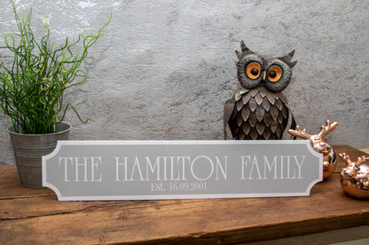 Acrylic Railway Style Sign with Your Family Name