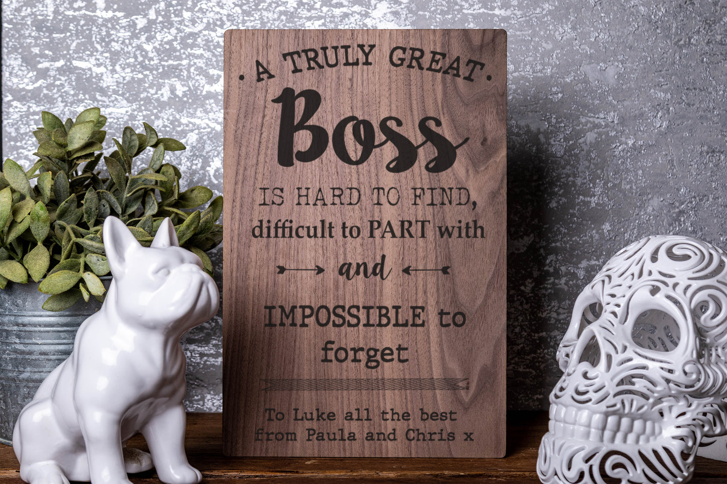 Truly Great Boss Personalised Laser Engraved Wood Board