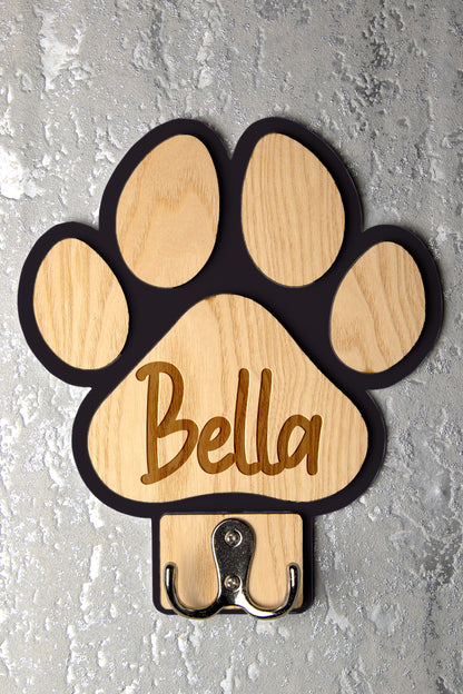 Personalised Paw Shaped Dog Lead Holder 🐾