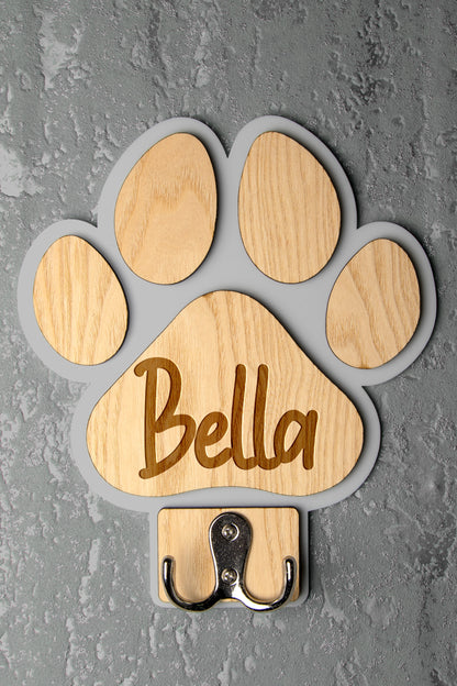 Personalised Paw Shaped Dog Lead Holder 🐾