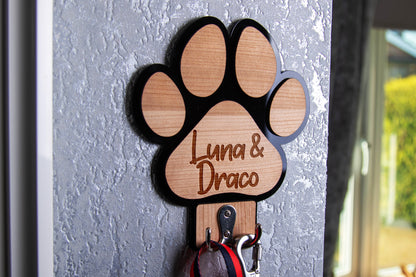Personalised Paw Shaped Dog Lead Holder 🐾