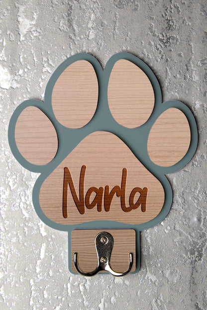Personalised Paw Shaped Dog Lead Holder 🐾