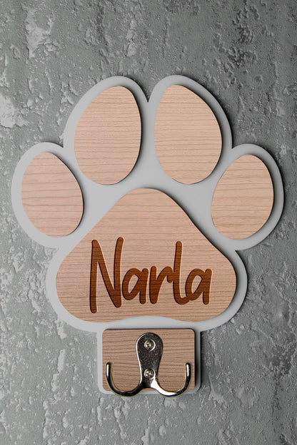 Personalised Paw Shaped Dog Lead Holder 🐾
