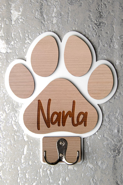 Personalised Paw Shaped Dog Lead Holder 🐾